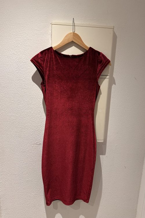 Robe velours rouge