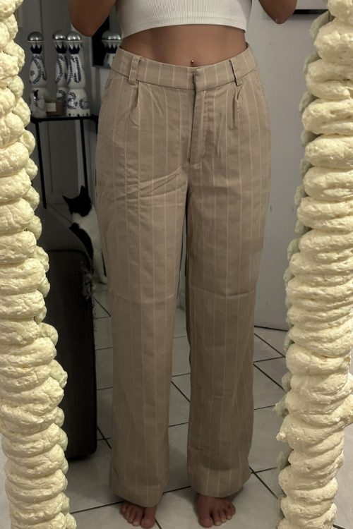 Pantalon style tailleur beige