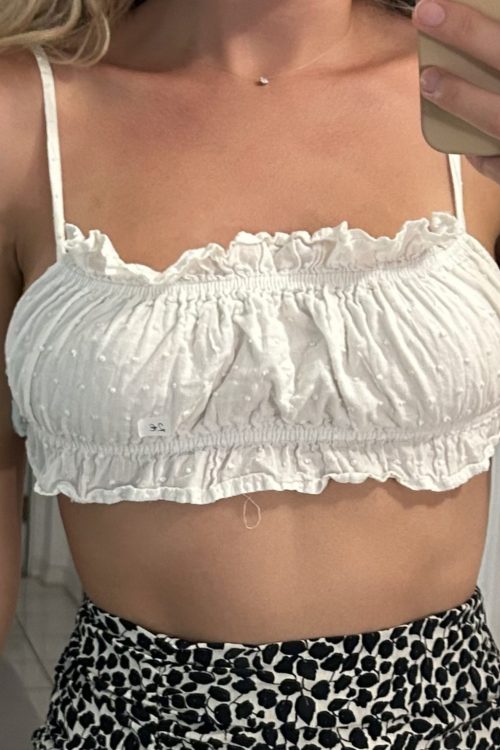 Crop-top blanc dos nu