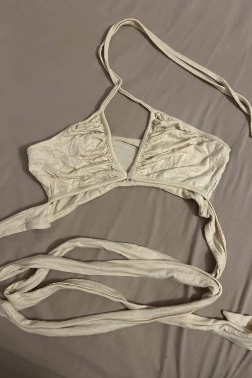 Crop-top bandeau avec lanières