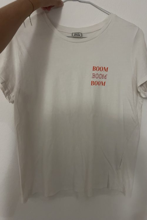 Tee shirt blanc Boom Boom Boom