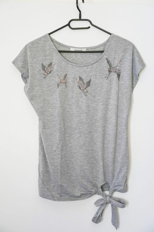 T-shirt oiseaux gris
