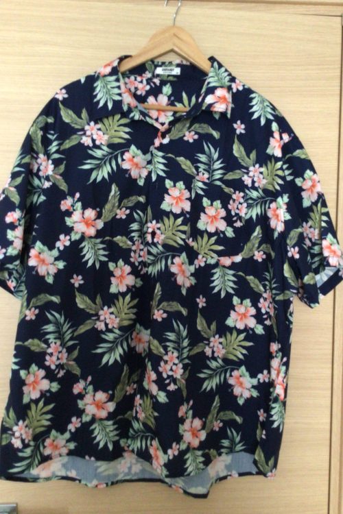 Chemise à Fleurs bleu Marine 3XL